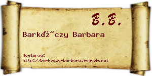 Barkóczy Barbara névjegykártya